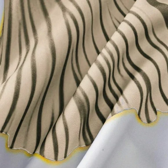 White Maxi Shirt Dress with Brown Floral Print - Picture 6 of 8